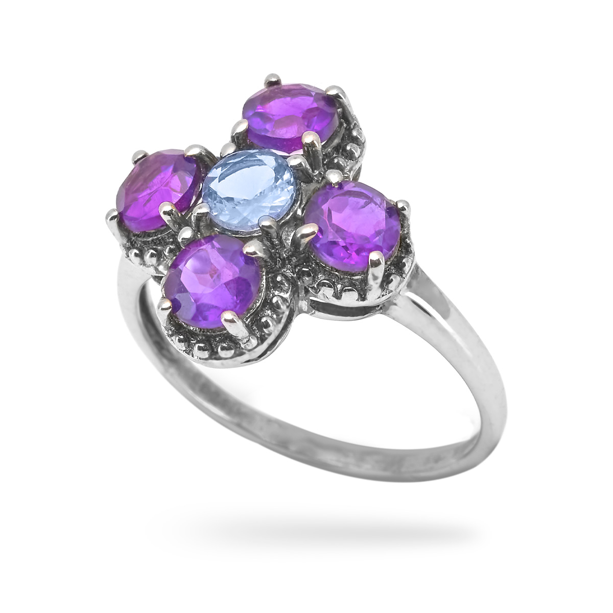 Bague amethyste, tanzanite argent Olivia